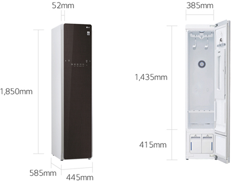 Kích thước máy giặt hấp sấy LG Styler S3