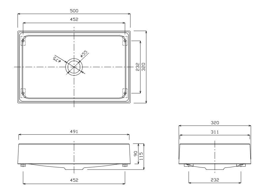 Bản vẽ kích thước chậu rửa mặt TOTO MR710