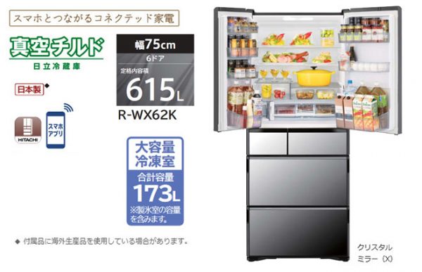 Tổng quan tủ lạnh Hitachi R-WX62K