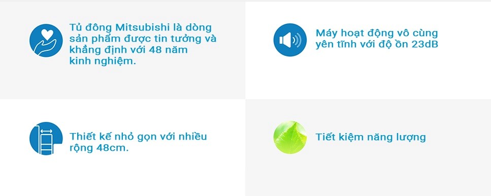 Công nghệ tiết kiệm điện và chạy êm của tủ cấp đông Mitsubishi MF-U14D-B