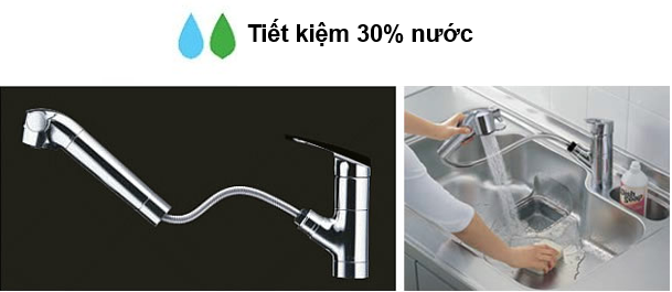 Tiết kiệm 30% nước so với rửa thông thường.