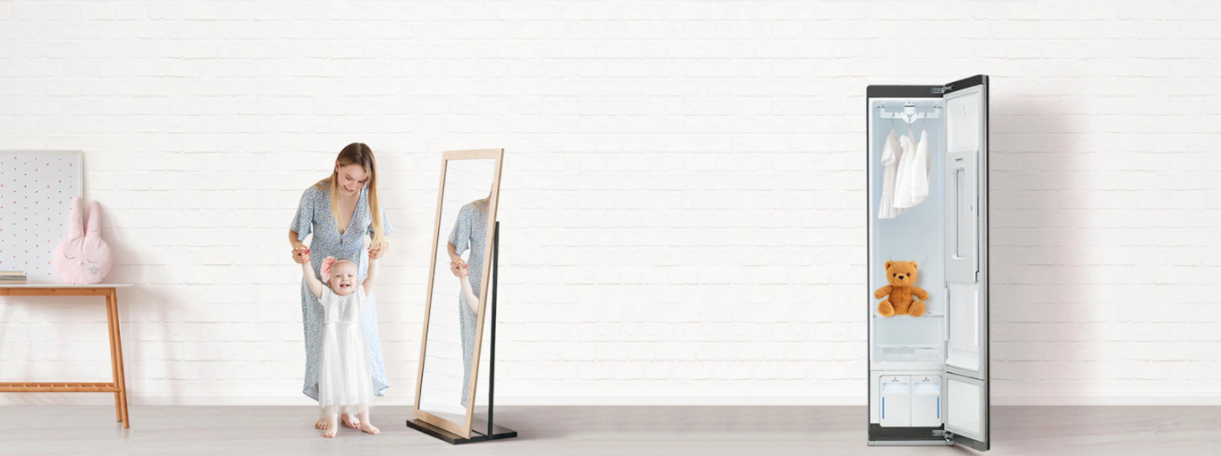 Bé sẽ an toàn hơn với tủ giặt thông minh LG Styler S3WF