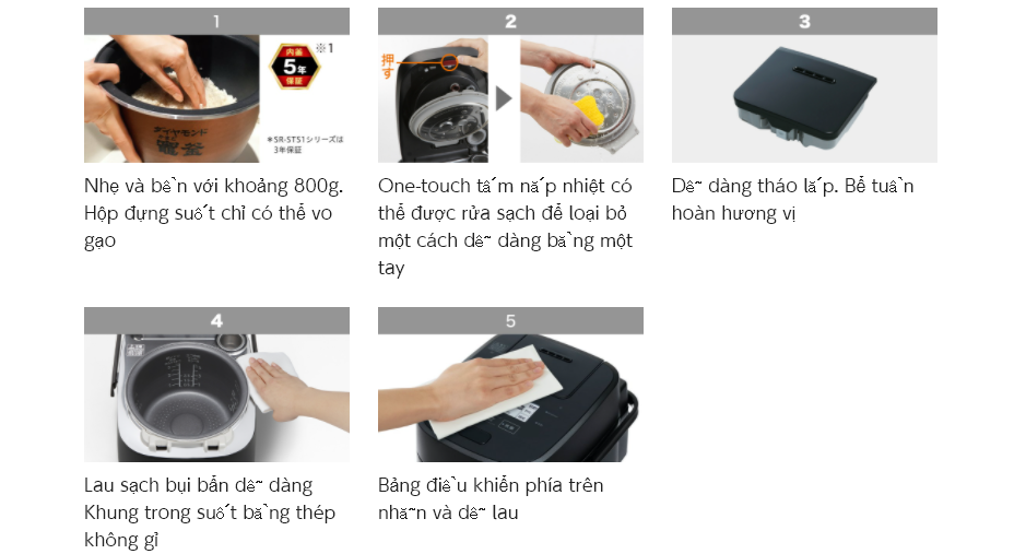 Dễ dàng làm sạch nồi