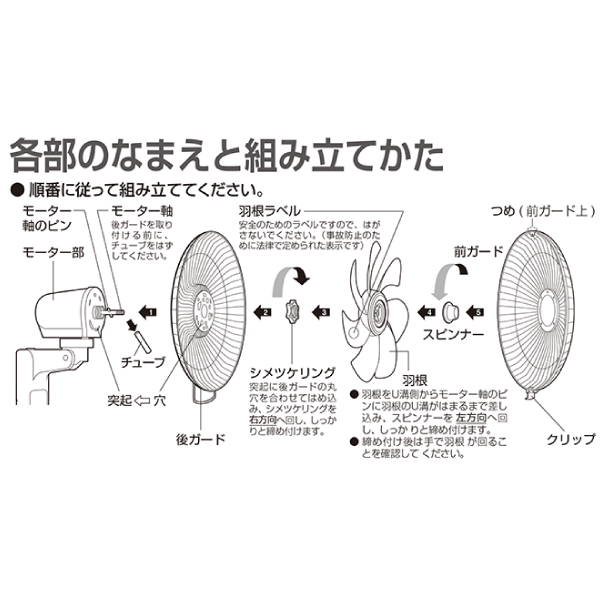 Sơ đồ lắp ráp quạt treo tường Toshiba TF-30RK24