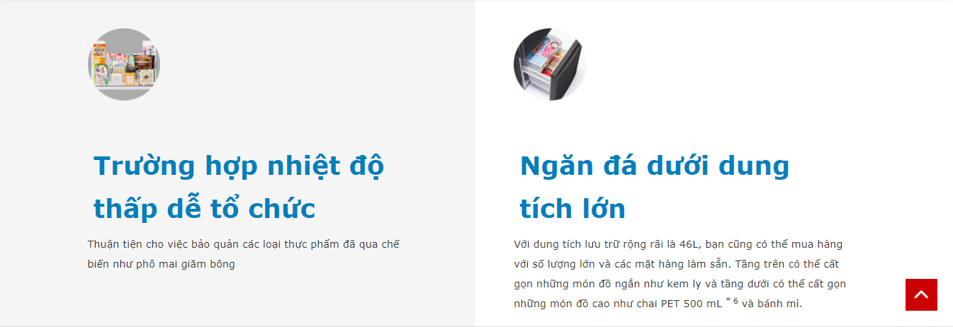 Ngăn đông dưới của tủ Mitsubishi MR-P15F dung tích lớn