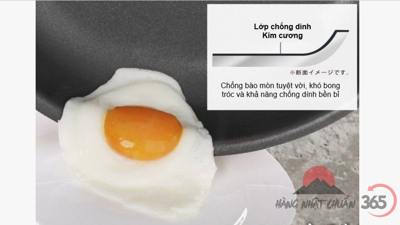 Lớp chống dính kim cương có độ bền, chắc, không bong tróc