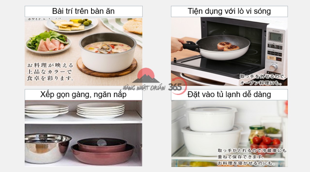 Tiện ích và gọn gàng hơn với bộ nồi IRIS tay cầm rời