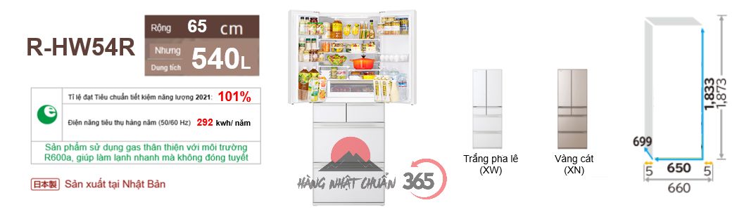 Tổng quan tủ lạnh Hitachi R-HW54R
