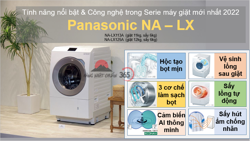 Tính năng & Công nghệ máy giặt Panasonic trong Serie NA-LX