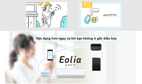 Kết hợp được với điện thoại và lọc không khí cùng hãng qua ứng dụng Eolia