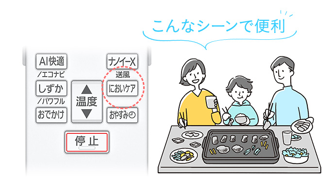 Nút bấn chế độ khử mùi hôi trong phòng