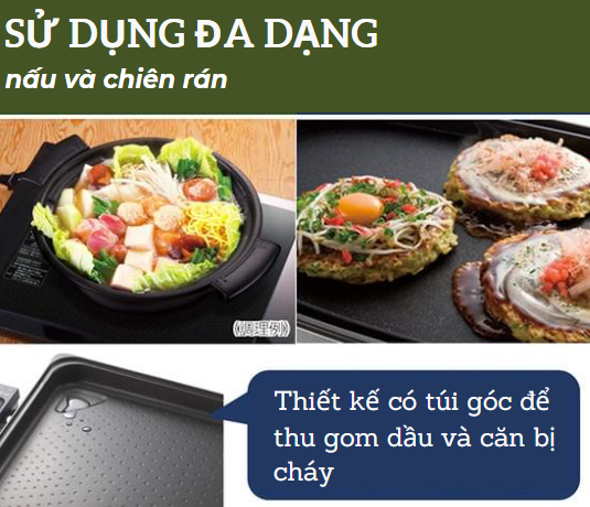 Bạn có thể chiên, rán trên bếp nướng
