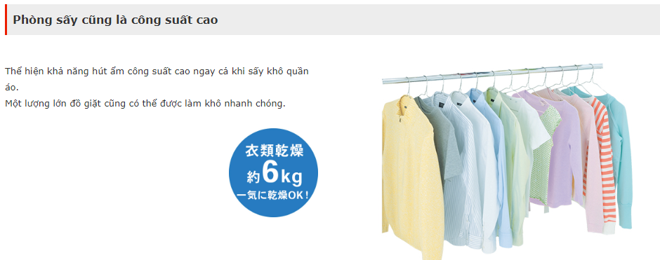 Sấy khô 6 kg quần áo ngay cả ban đêm