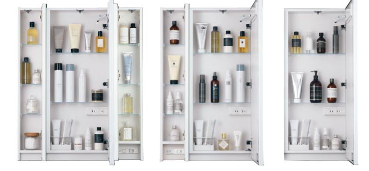 Khoang chứa phía sau tủ gương